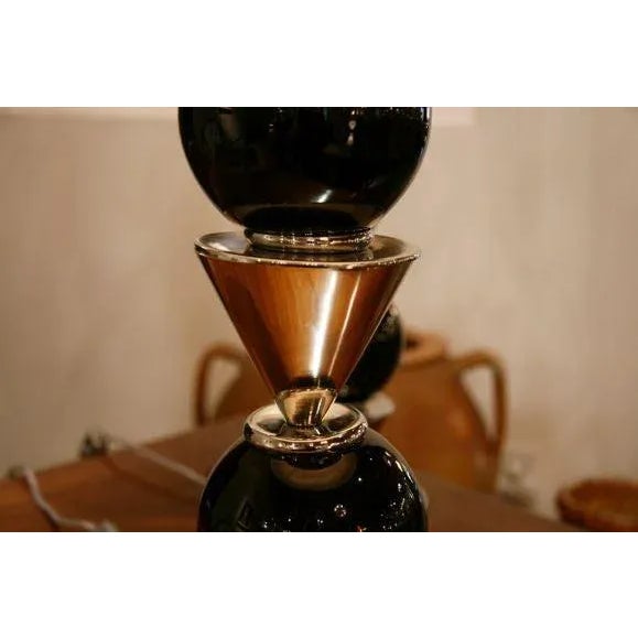 Silver Italian Steel Ball Lamps For Sale - Image 8 of 9