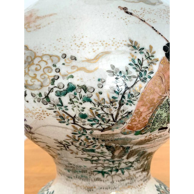 Japonisme Early Japanese Satsuma Antique Vase For Sale - Image 3 of 13