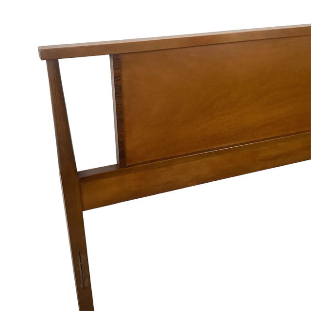 Mid-Century Modern Mid-Century Modern Walnut Headboard, Vintage Full Size For Sale - Image 3 of 12