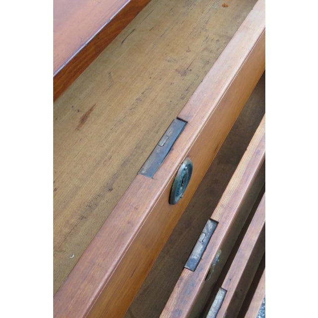 Wood 1800s Solid Wood Chest of Drawers With Glass Handles For Sale - Image 7 of 12