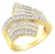 10K Yellow Gold Diamond Bypass Ring (1 1/7 Cttw, I-J Color, I1-I2 Clarity) - Size 8 For Sale