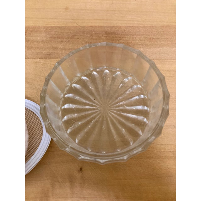 Metal 1940s Silver Plated & Glass Vanity Powder Jar With Puff For Sale - Image 7 of 9