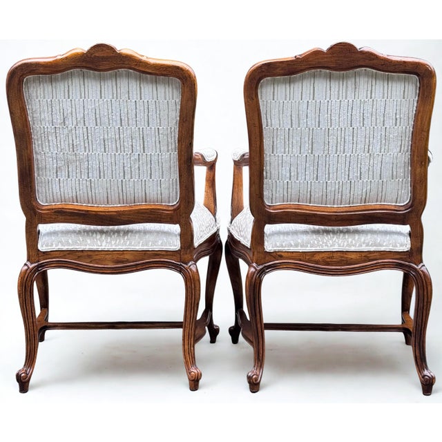 Newly Upholstered Vintage Louis XV French Arm Chairs - A Pair For Sale In Seattle - Image 6 of 13