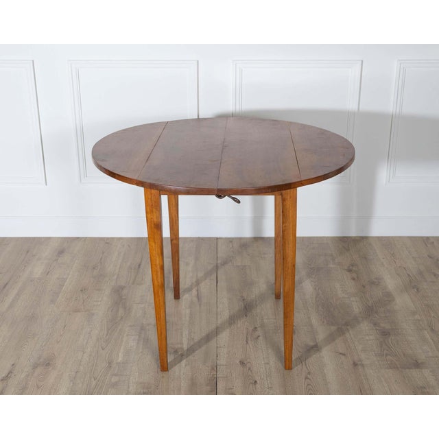 Brown Small 19th Century French Walnut Extension Dining Table with One Leaf For Sale - Image 8 of 10