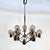 Large Italian Chromed 3d-Grid-Structure Chandelier with 12 Smoked Glass Domes, 1960s For Sale - Image 14 of 14