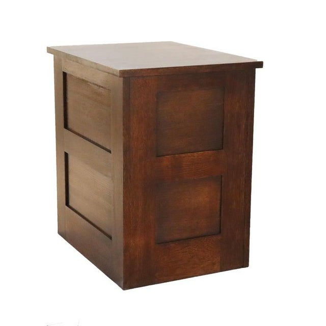 Vintage Stickley Arts & Crafts Mission Oak & Hammered Copper File Cabinet C1920 For Sale - Image 12 of 15