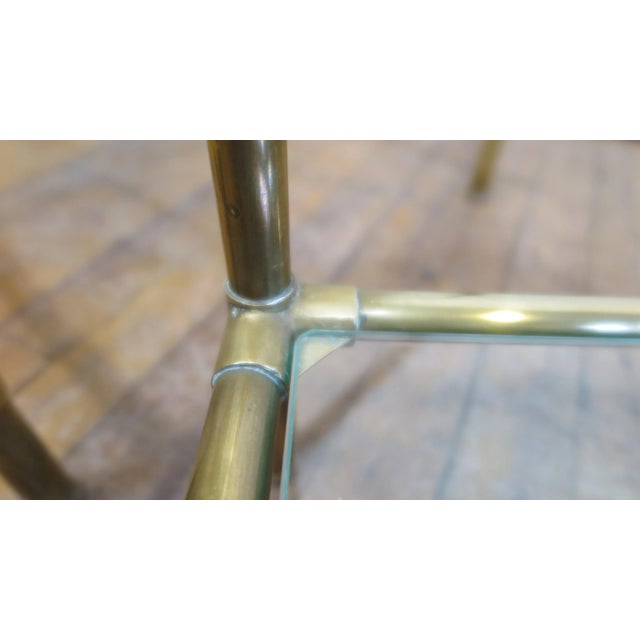 1960s French Brass & Glass Nesting Tables - Set of 3 For Sale - Image 11 of 13