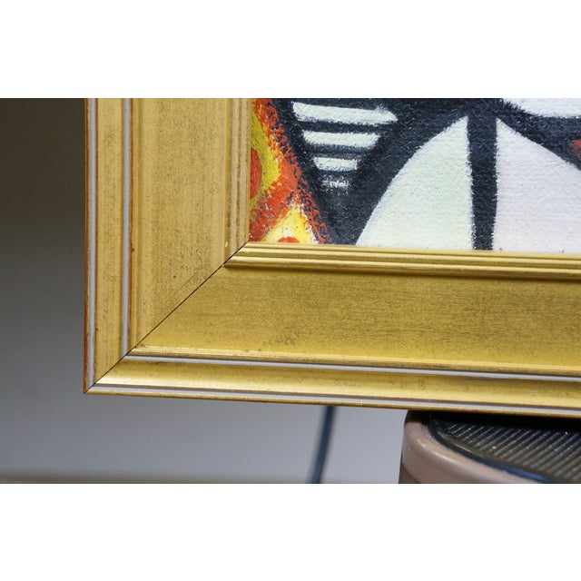 Pablo Picasso Late 20th Century Girl Before a Mirror Oil Painting After Pablo Picasso Cubism Canvas Framed 25" For Sale - Image 4 of 11