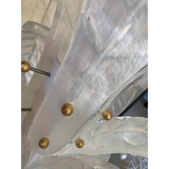 White Vintage Opalino Palm Tree Murano Glass Floor Lamp in the Style of Napoleon Martinuzzi For Sale - Image 8 of 12