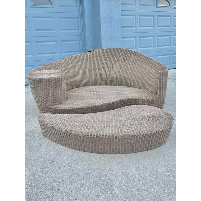 Mid-Century Modern Vintage ‘Dune’ Woven Daybed | by Vladamir Kagan for Barlow Tyrie For Sale - Image 3 of 13