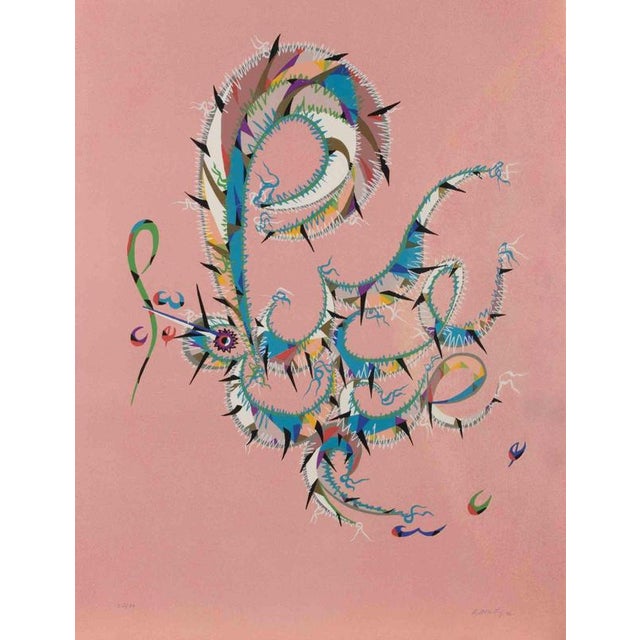 Letter by Rafael Alberti, from Alphabet series, is a lithograph on paper, realized by Rafael Alberti in 1972. The state of...