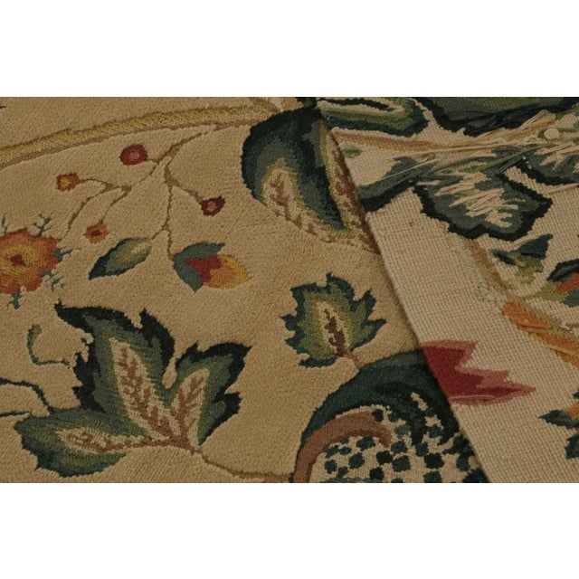 Textile Rug & Kilim’s European Style Flatweave Rug in Cream With Floral Patterns ‘Tudor’ For Sale - Image 7 of 7