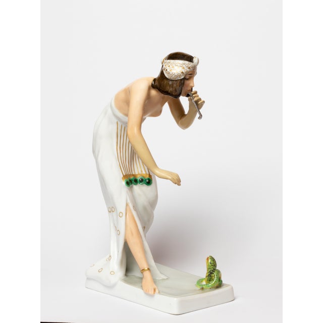 Rosenthal Art Deco Porcelain Charming Serpent Statue by Berthold Boess for Rosenthal, 1920s For Sale - Image 4 of 13