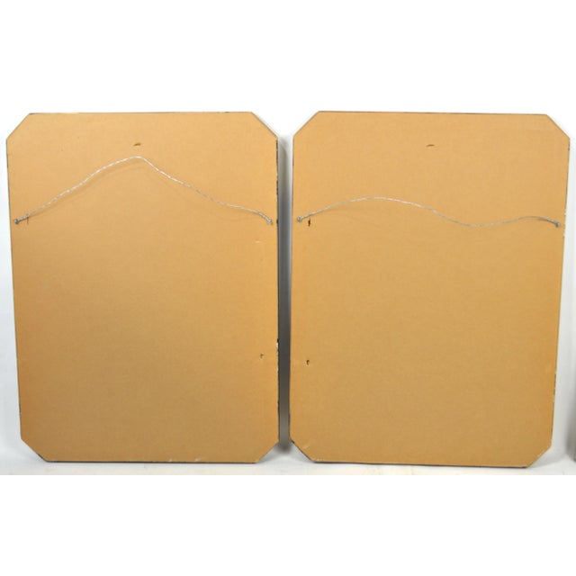 Wood Pair Antique Architectural Engravings in Fine Gilt & Lacquer Modernist Frames For Sale - Image 7 of 7