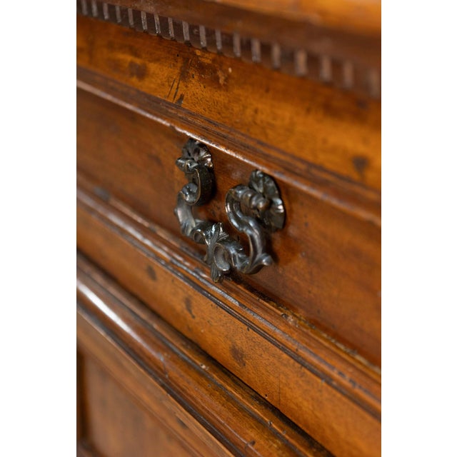 Italian 17th Century Walnut Buffet with Drop Front, Hidden Drawers and Two Doors For Sale - Image 4 of 14