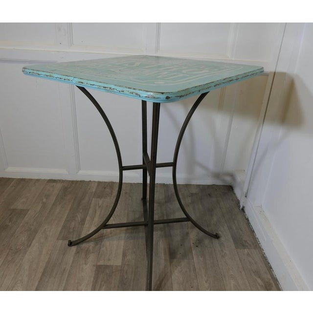 Vintage French Enamel Bistro Table, 1950s For Sale - Image 4 of 9
