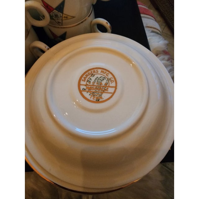 1920s Eastern Star Mason's Demitasse Set For Sale - Image 5 of 9