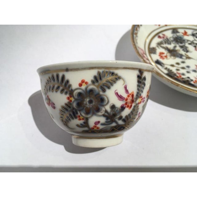 Blue White, Red, Blue and Gold Porcelain Cup with Saucer, Vienna, Austria, Mid-19th Century, Set of 2 For Sale - Image 8 of 17