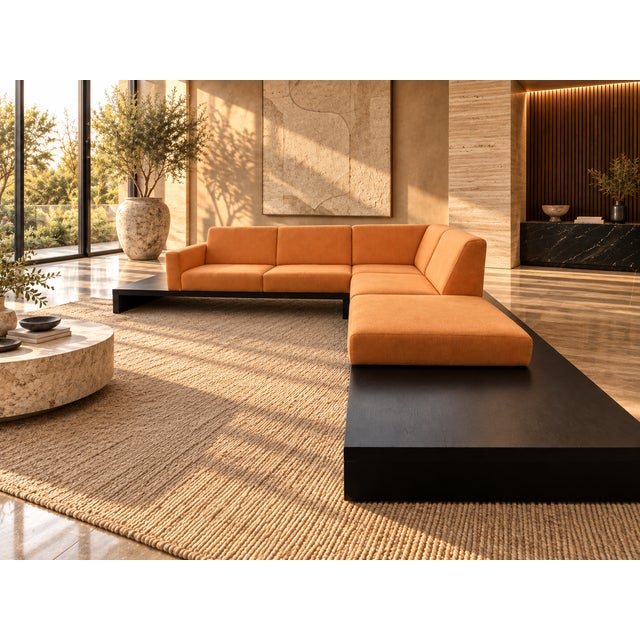 2020s Custom Design Orange Modular Platform Sectional Sofa For Sale - Image 5 of 8