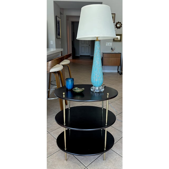 English Campaign Style Oval Wood & Brass 3-Tier Side Table For Sale - Image 18 of 18