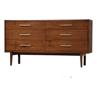 1960s Refinished Walnut Long Dresser by Ramseur For Sale