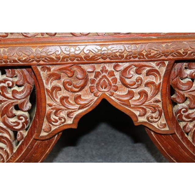 Brown 1960's Chinoiserie Style Carved Savonarola Chair For Sale - Image 8 of 10