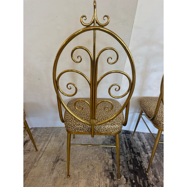 Mid-Century Modern Brass Dining Chairs - Set of 4 For Sale - Image 15 of 15