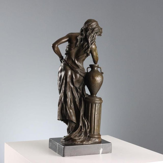Brown Bronze Female Figure by Emile Louis Picault For Sale - Image 8 of 10