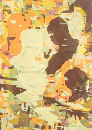 Lars Dan, Abstract Composition with Figures, 2002, Color Lithograph on Paper