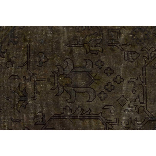 Tabriz Rug 10′ X 12’7” Gray Wool Vintage Overdyed Hand-Knotted Oriental Carpet For Sale - Image 10 of 15