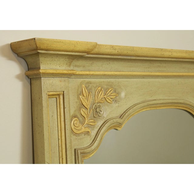 Cream John Widdicomb Vintage French Louis XV Style Painted Wall Mirror For Sale - Image 8 of 13