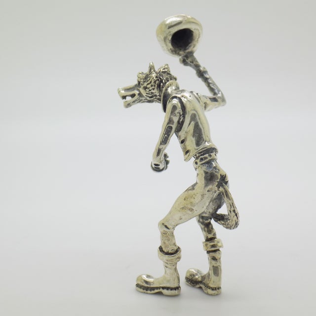 1970s Vintage Italian Handmade Silver Fox Pinocchio Figurine, Arezzo, Tuscany, 1970s For Sale - Image 5 of 15