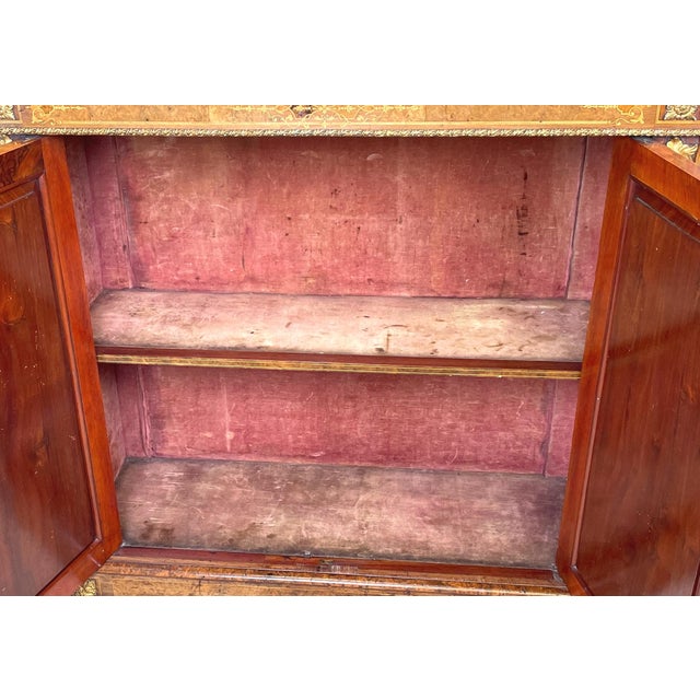 Victorian Burr Walnut Credenza Cabinet, 1860s For Sale - Image 11 of 14