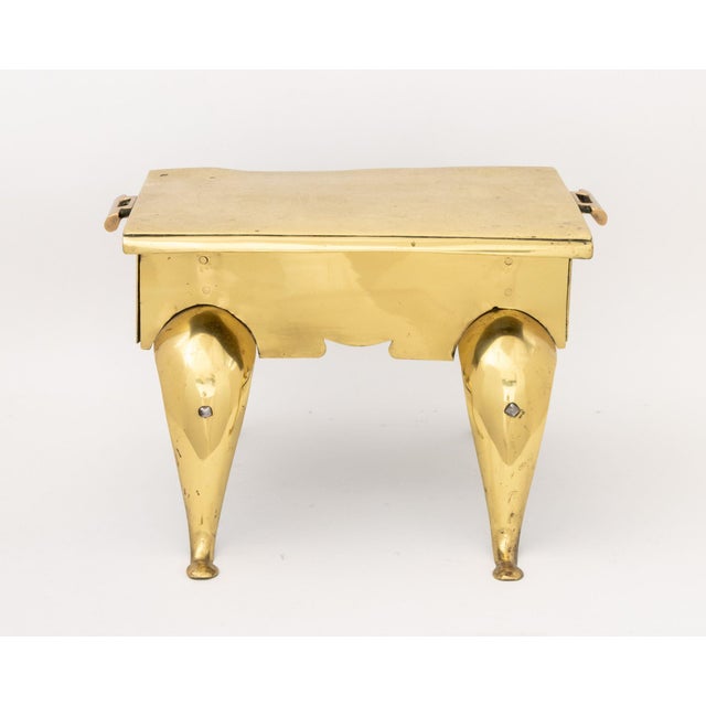 Georgian Brass Hearth Footman, 19th century or earlier. 12.75" H x 20.75" W x 16.5" D. Provenance: From a Riverside Drive...