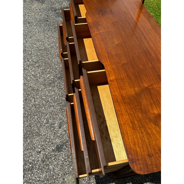 Mid Century United Long Dresser and Tall Boy For Sale In Cleveland - Image 6 of 12