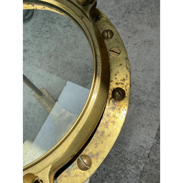 Vintage Brass and Glass Porthole Accent Table For Sale - Image 10 of 12