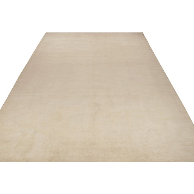 Rug & Kilim Rug & Kilim’s Solid Beige-Brown Rug in Tone-On-Tone Contemporary Style For Sale - Image 4 of 7