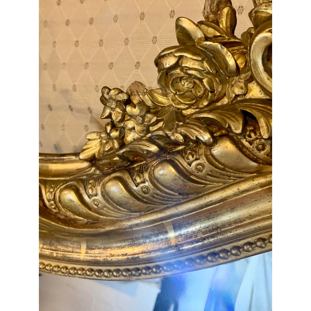 Louis Phillipe Giltwood Camel Back Rococo Crested Pier Mirror For Sale - Image 6 of 18