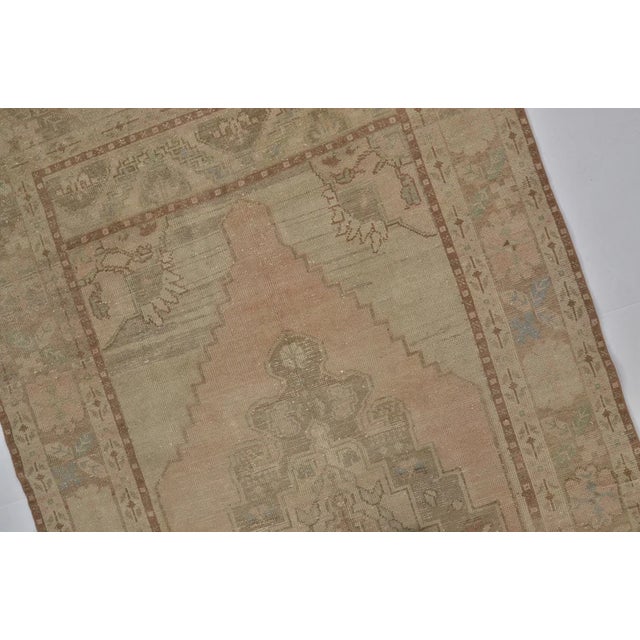 Tan 1950s Faded Ghost Oushak Rug For Sale - Image 8 of 10