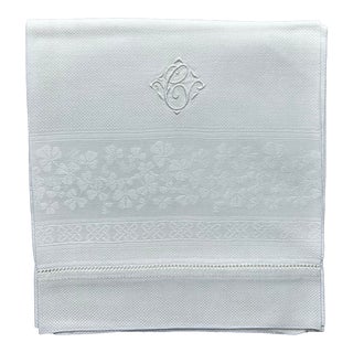 Vintage Linen Monogrammed Hand Towel ‘C’ For Sale