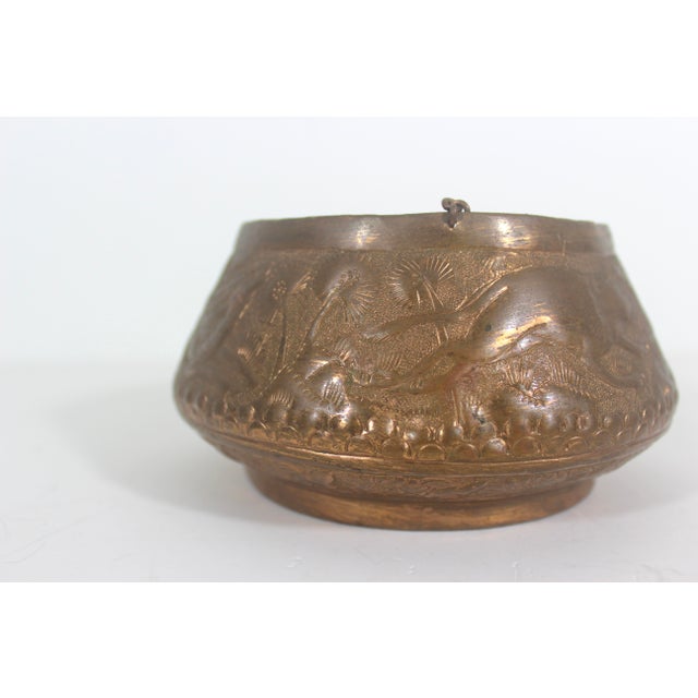 Early 20th Century Early 20th Century Chased Copper Hanging Planter Bowl With Repoussé For Sale - Image 5 of 10