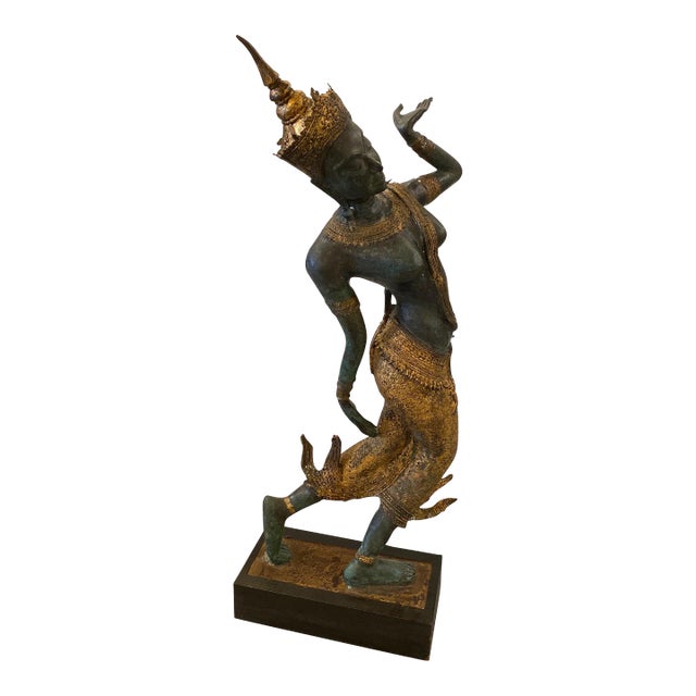 Early 20th Century Thai Bronze Dancer Sculpture For Sale