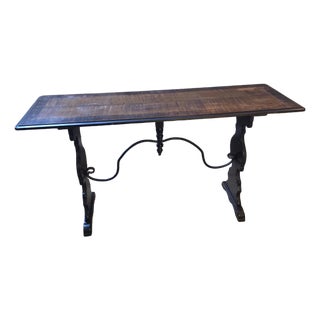 Spanish Library Console Table For Sale