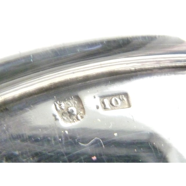 Mid 20th Century French Silver Plate Caviar Server | Glass Liner | 5 Piece Set For Sale - Image 10 of 10