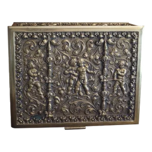 1900s German Erhard & Sohne Bronze Brass Cherub Jewelry Box