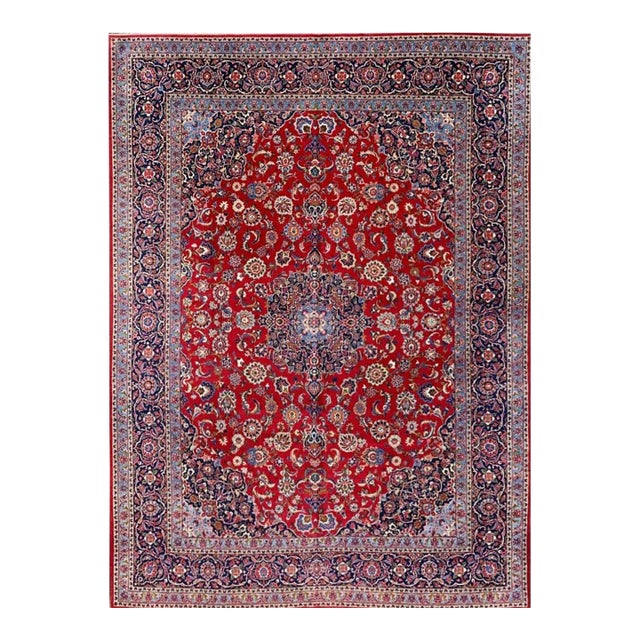 10x13 1960sPersian Kashan Area Rug - 100688 For Sale