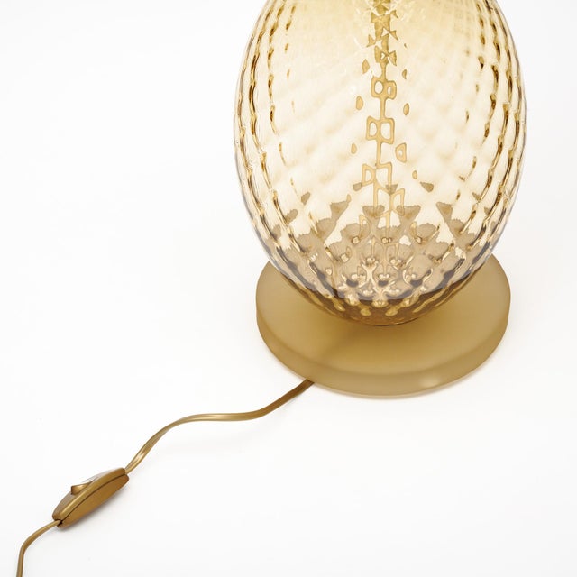 Emerald Contemporary Murano Glass Pineapple Lamps For Sale - Image 8 of 9