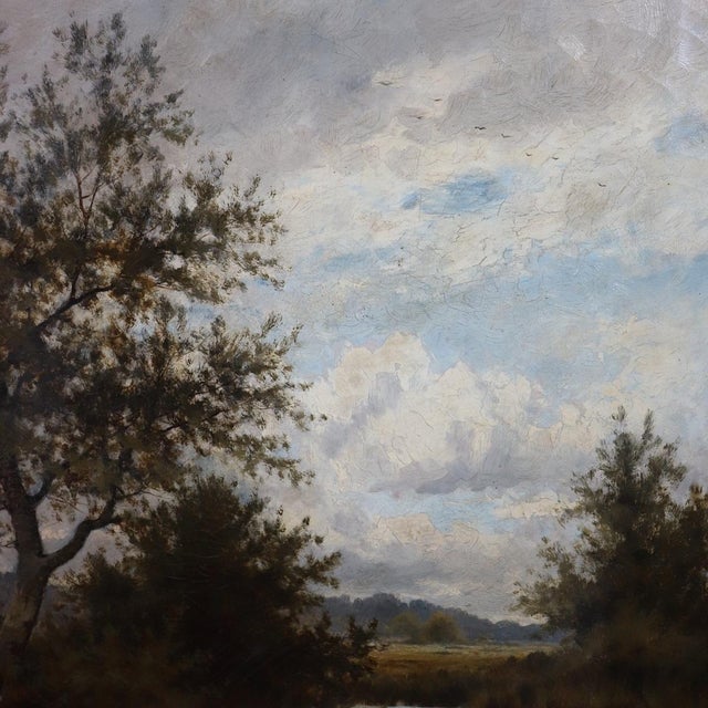 J. Paulman, River Landscape, Oil Painting on Canvas, Late 19th Century, Framed For Sale - Image 13 of 15