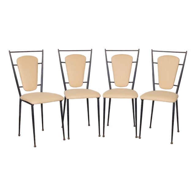 1940s French Iron Dining Chairs, Set of 4 For Sale