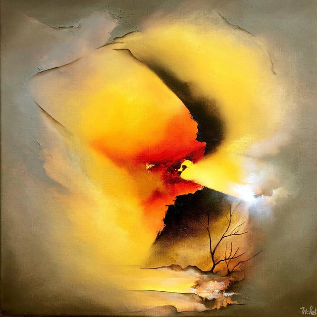 Oil on canvas, signed at the right bottom This piece is attributed to the mentioned designer/maker. It has no attribution...